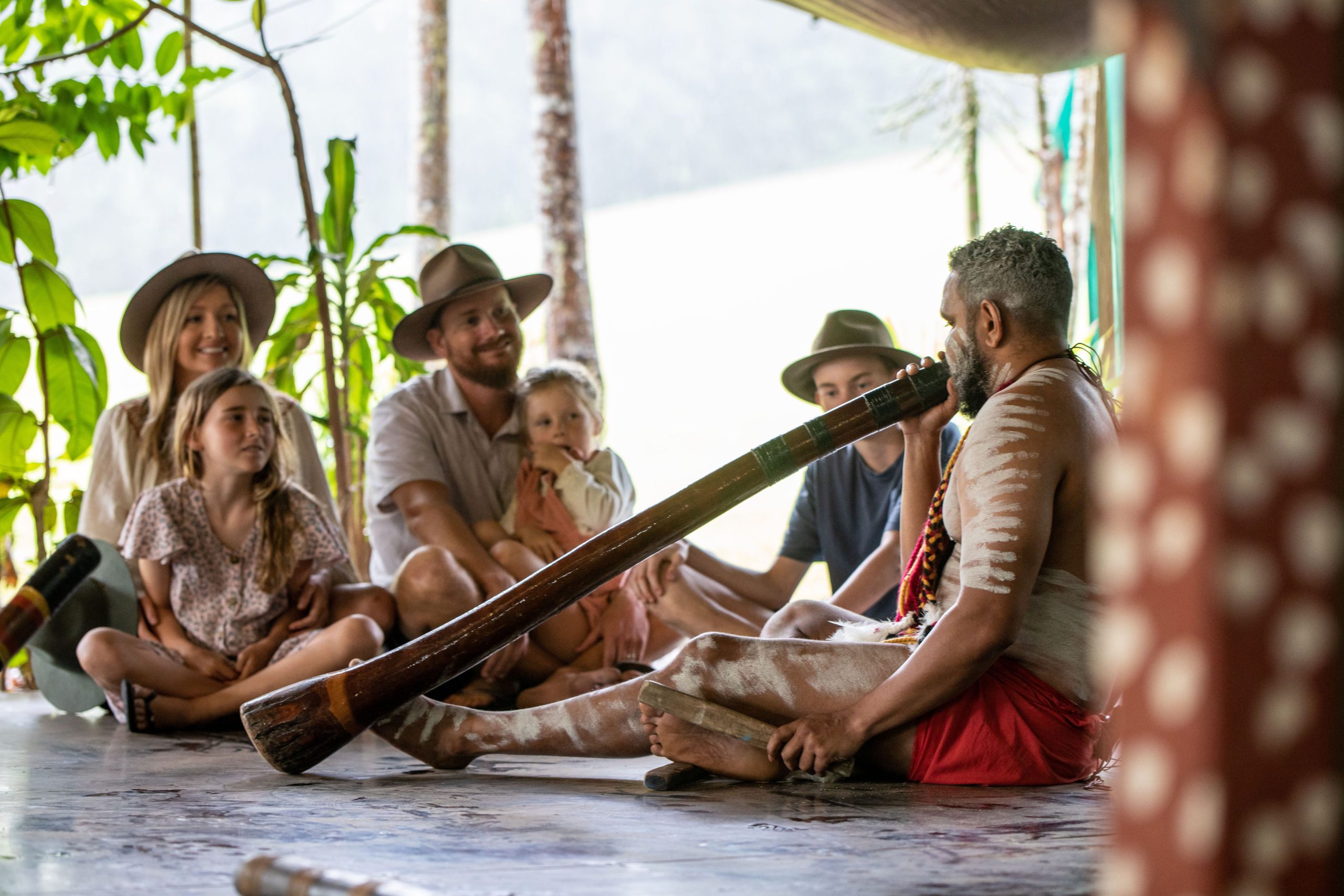 Family with Didjeridoo at Rainforestation